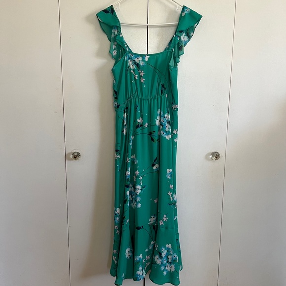 Socialite Ruffle Print Wrap Midi Dress - Picture 5 of 5